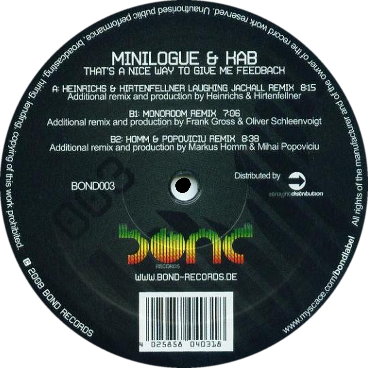 BOND003 Vinyl